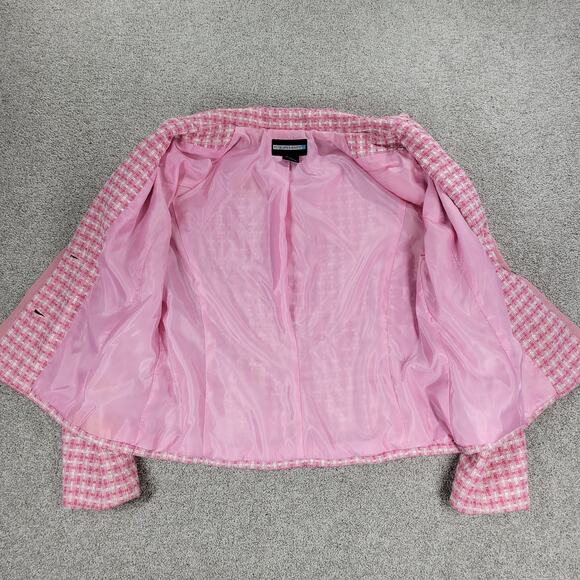 Vintage Requirements Tweed Skirt Suit Womens 12 Pink Check Office Career - Picture 8 of 16